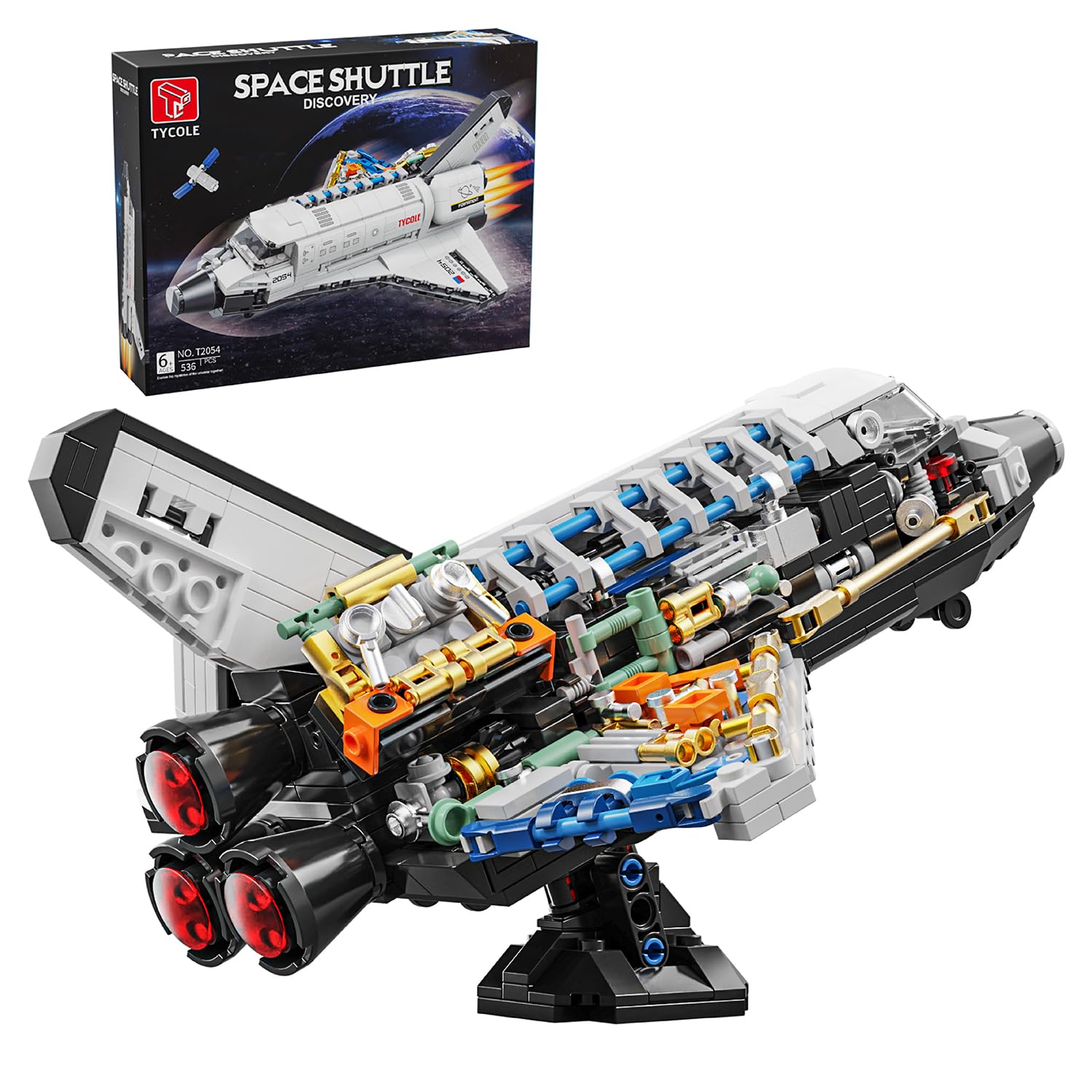 TYCOLE space shuttle building set front view for desktop display.