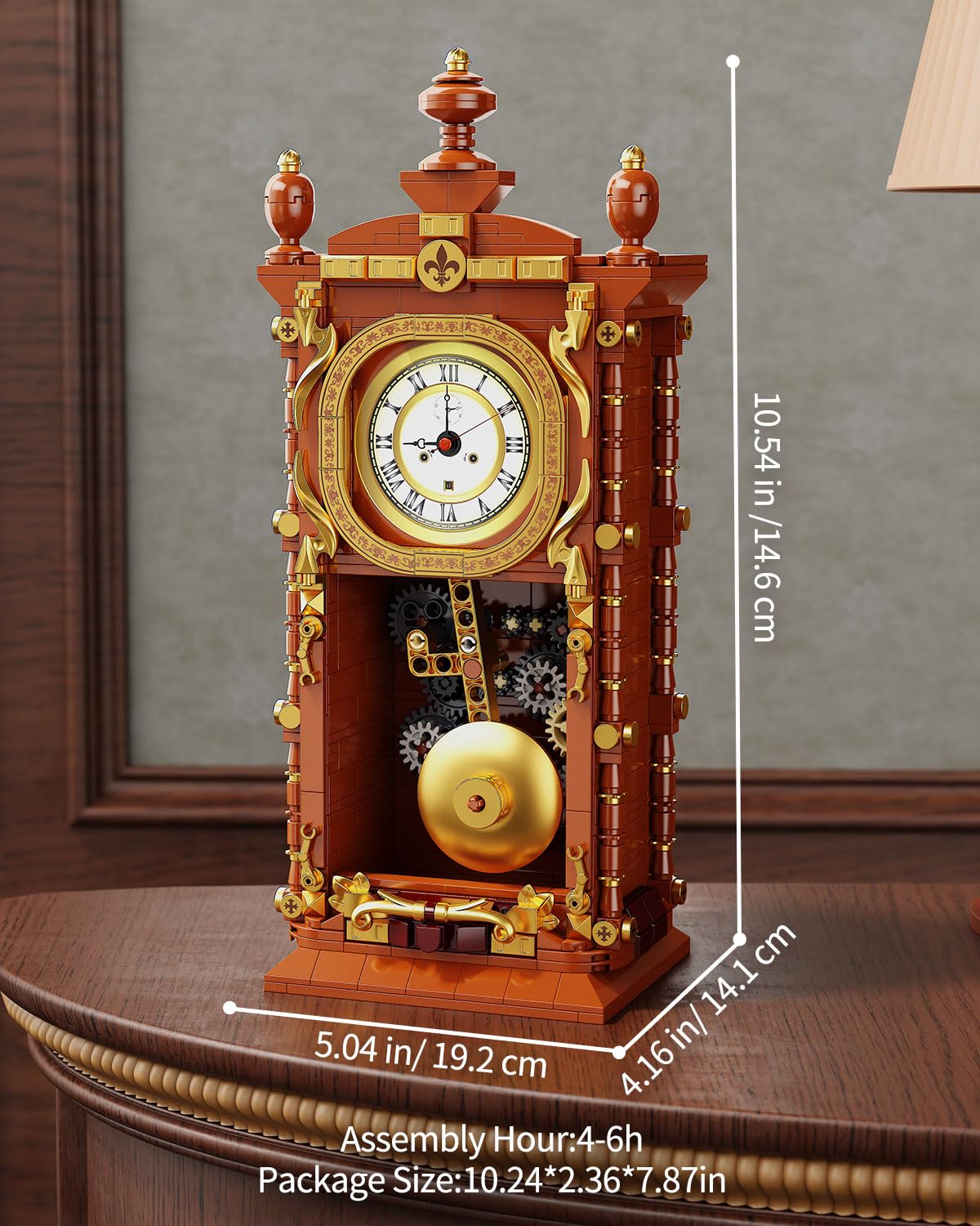 TYCOLE Vintage Pendulum Clock Building Set includes premium ABS bricks and safety certifications.