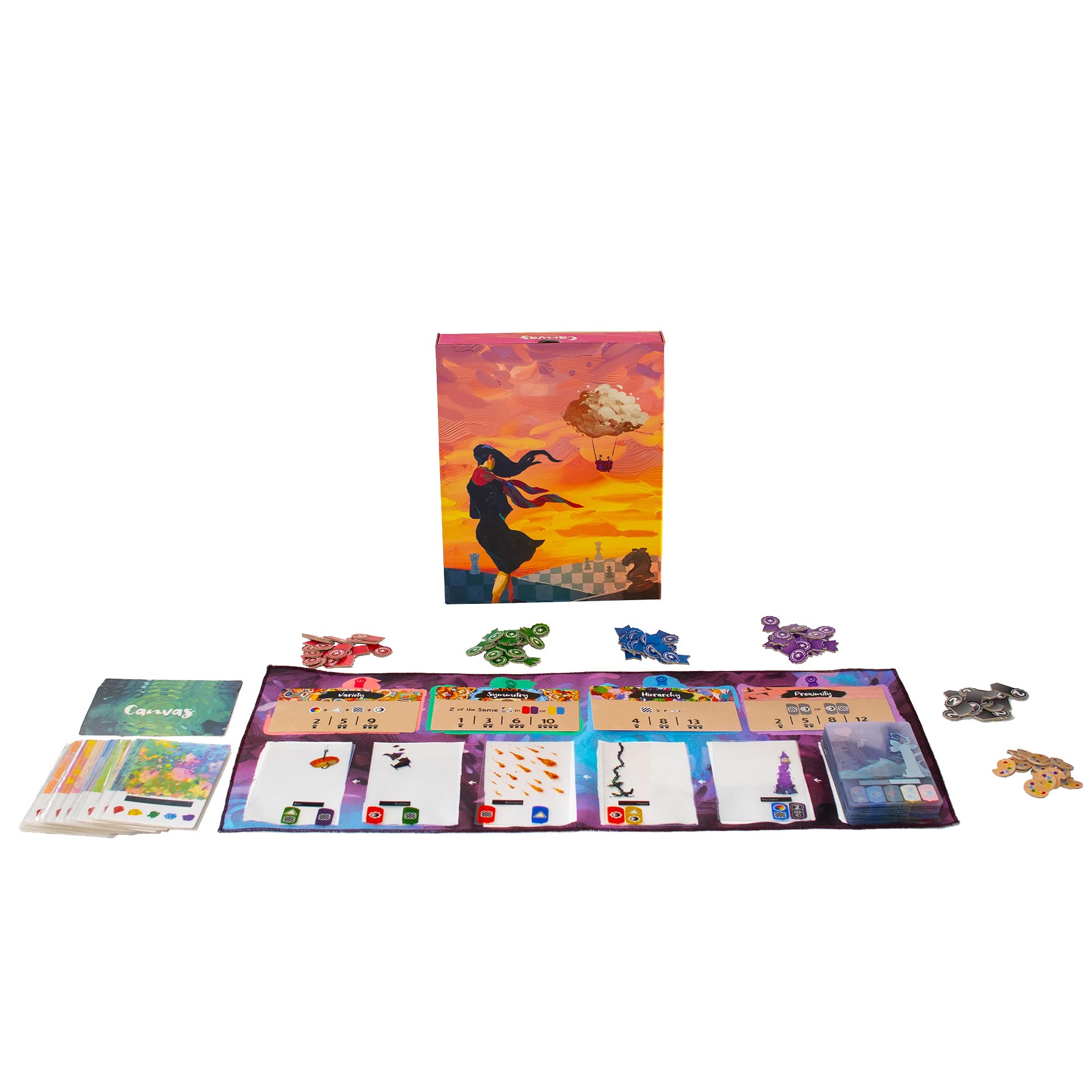 Tycoon Games Canvas layering in progress showing three cards forming a painting.
