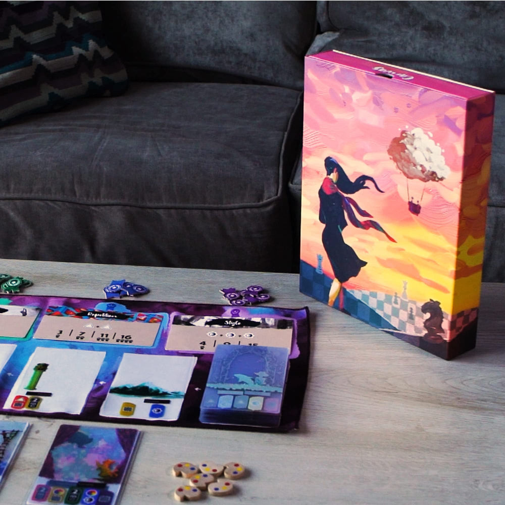 Tycoon Games Canvas painting created from three transparent cards on the table.