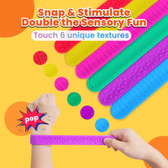 TYITALK textured slap bracelets worn on the wrist for discreet, all-day fidgeting.