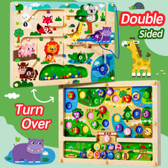 Tymokcall Magnetic Maze alphabet and animals help letter recognition.