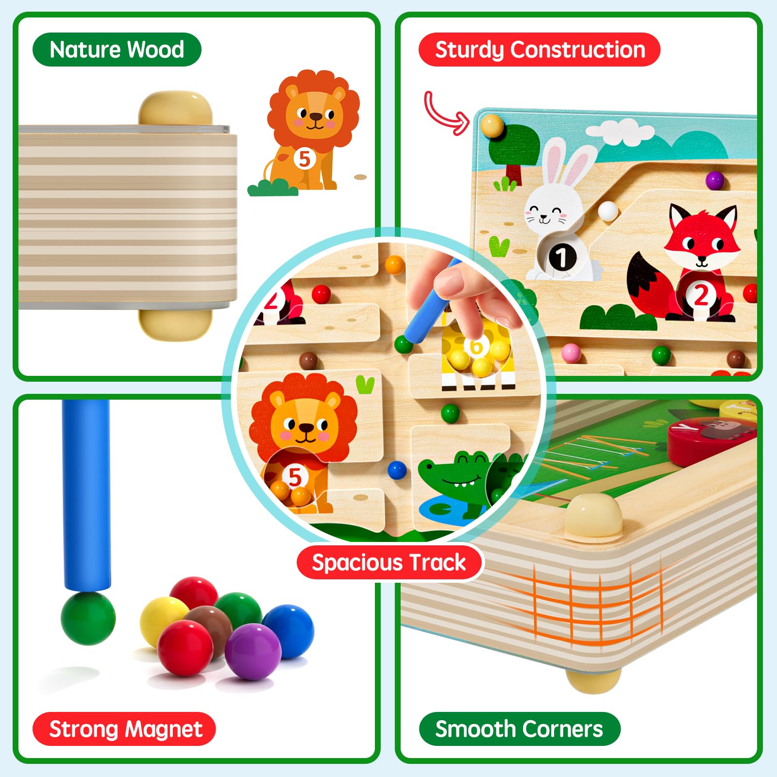 Tymokcall Magnetic Maze magnetic pens promote precise counting movements.