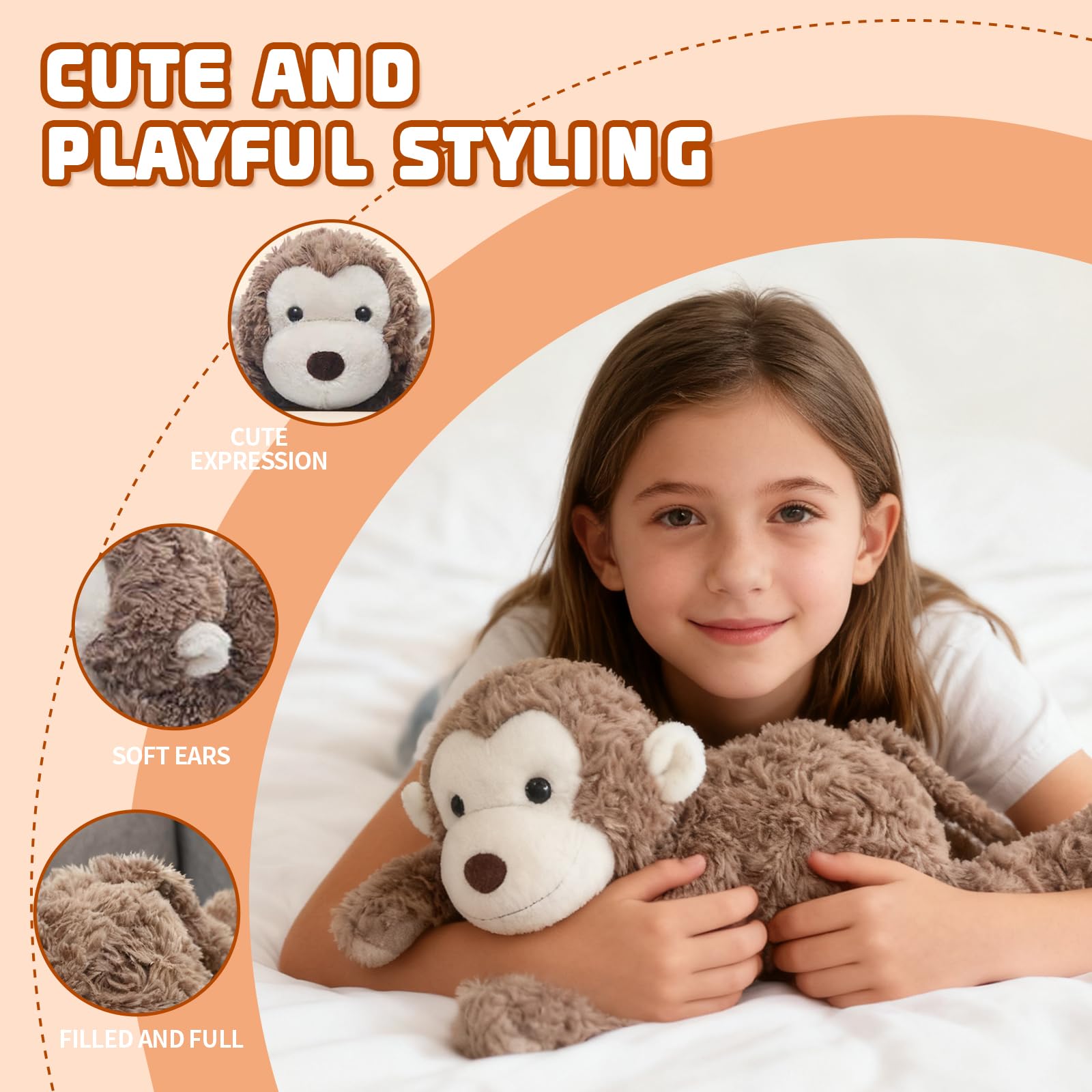 TYOMXA kawaii monkey toy perfect as a gift for kids.