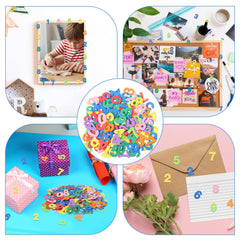 Close up of Tyqour foam letters in multiple colors for colorful alphabet crafts.