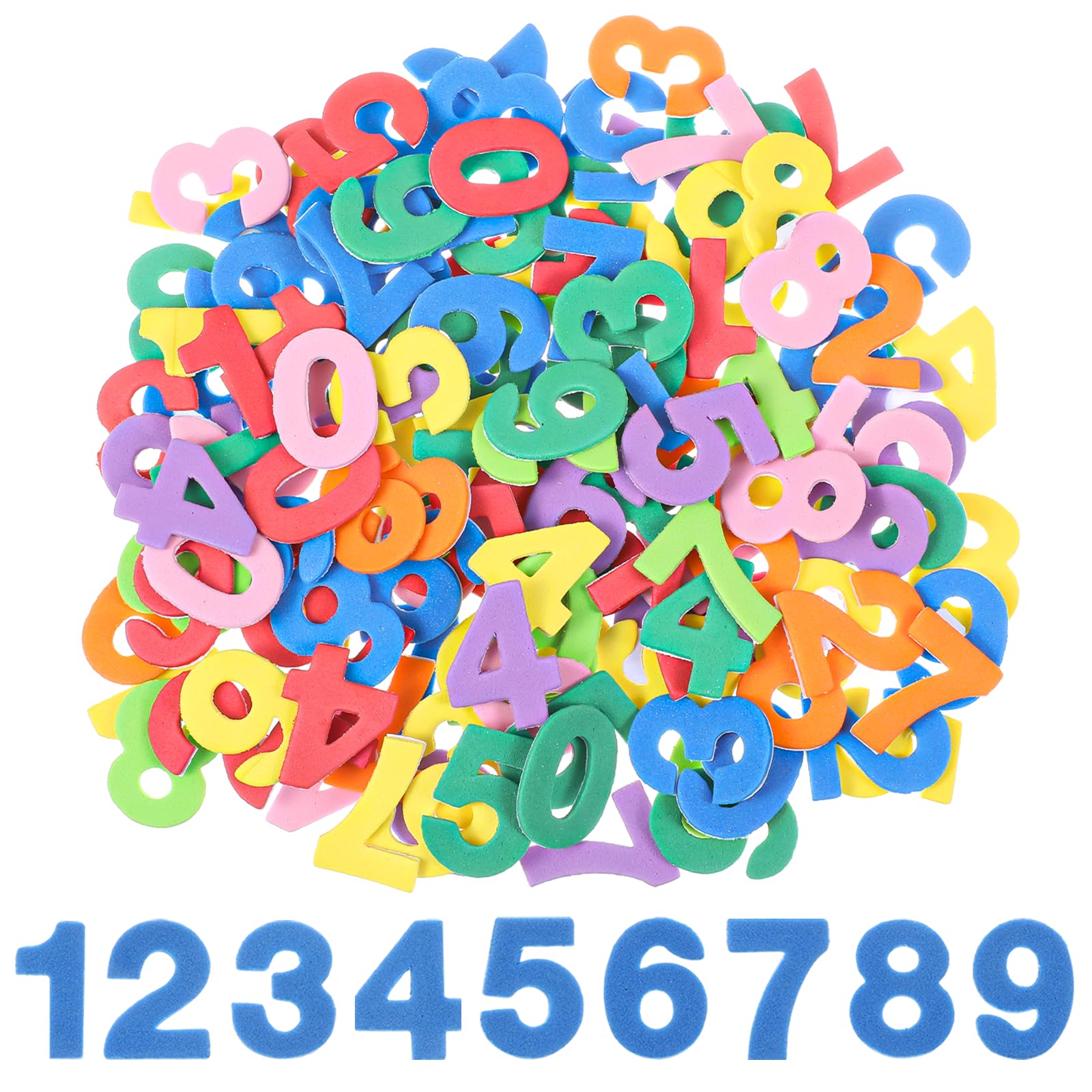 Tyqour foam stickers pack front with vibrant letters and numbers for creative projects.