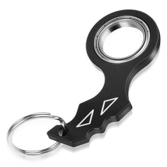 Tyqour Spinner Keychain black front view for portable focus on the go