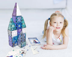 Tytan Disney Frozen magnetic tiles include a workbook with guided challenges.
