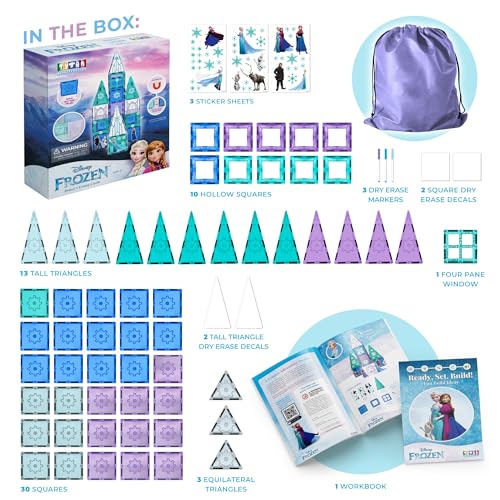 Tytan Disney Frozen magnetic tiles glitter accents add sparkle to playtime.