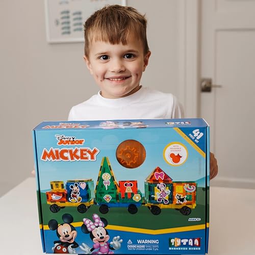 Tytan Disney Mickey Train Base Vehicles shown in action, promoting problem-solving and motor skills