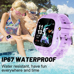 Tywop kids smartwatch on wrist, IP67 waterproof for rain and splashes.