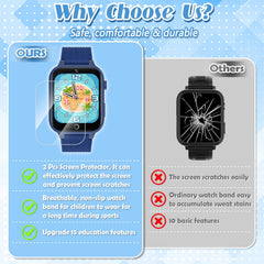 Tywop smartwatch screen shows 26 puzzle games for learning.
