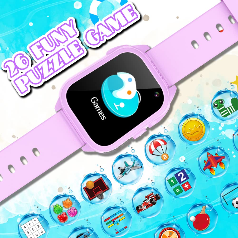 Tywop kids smartwatch screen close-up, bright display and easy touch navigation.