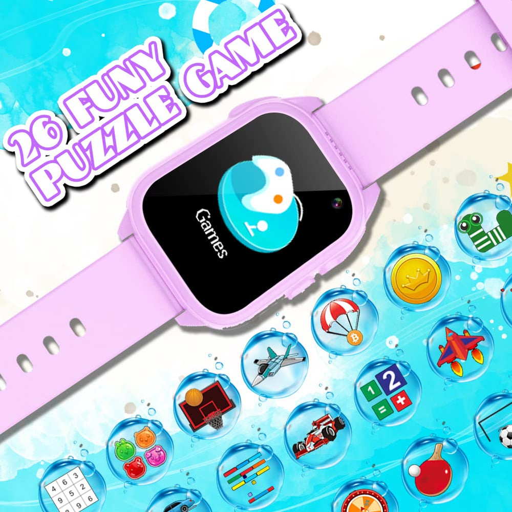 Tywop kids smartwatch screen close-up, bright display and easy touch navigation.