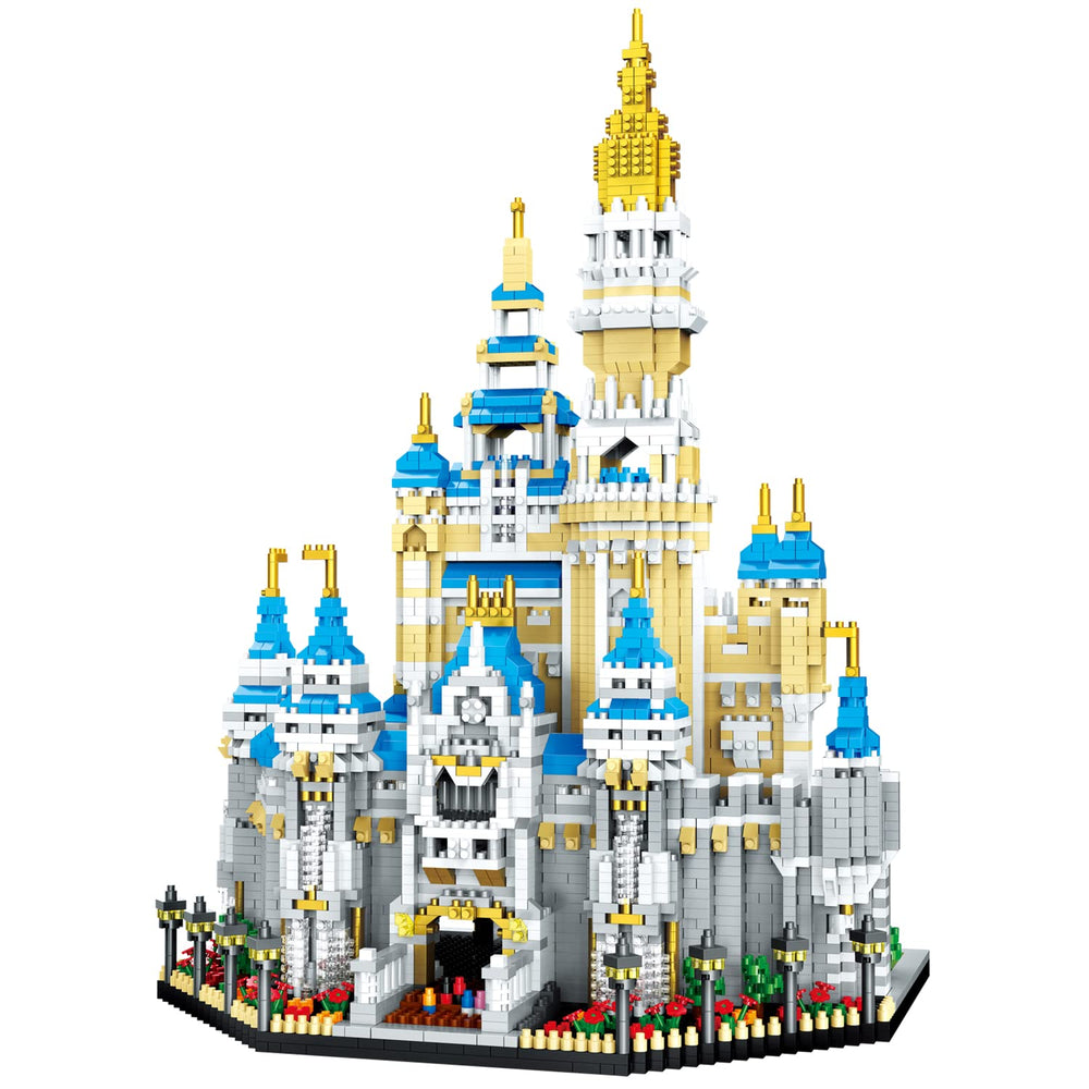 TzFioy Fairyland Castle front view highlights intricate micro-brick details for display