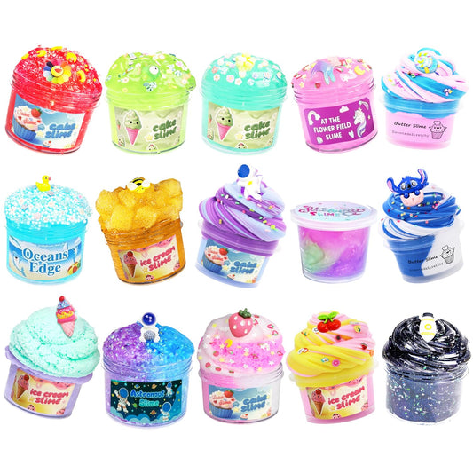 Tzsofesko 15-pack slime jar collection for creative, mess-free play.