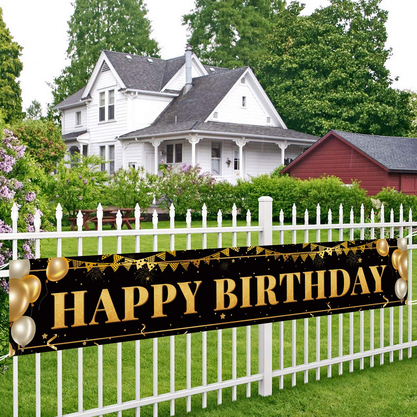 TZSS Black Gold mantel display adds elegant birthday focal point