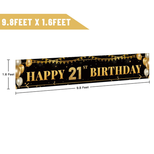 TZSS 21st birthday banner outdoors for celebrations and arrivals.