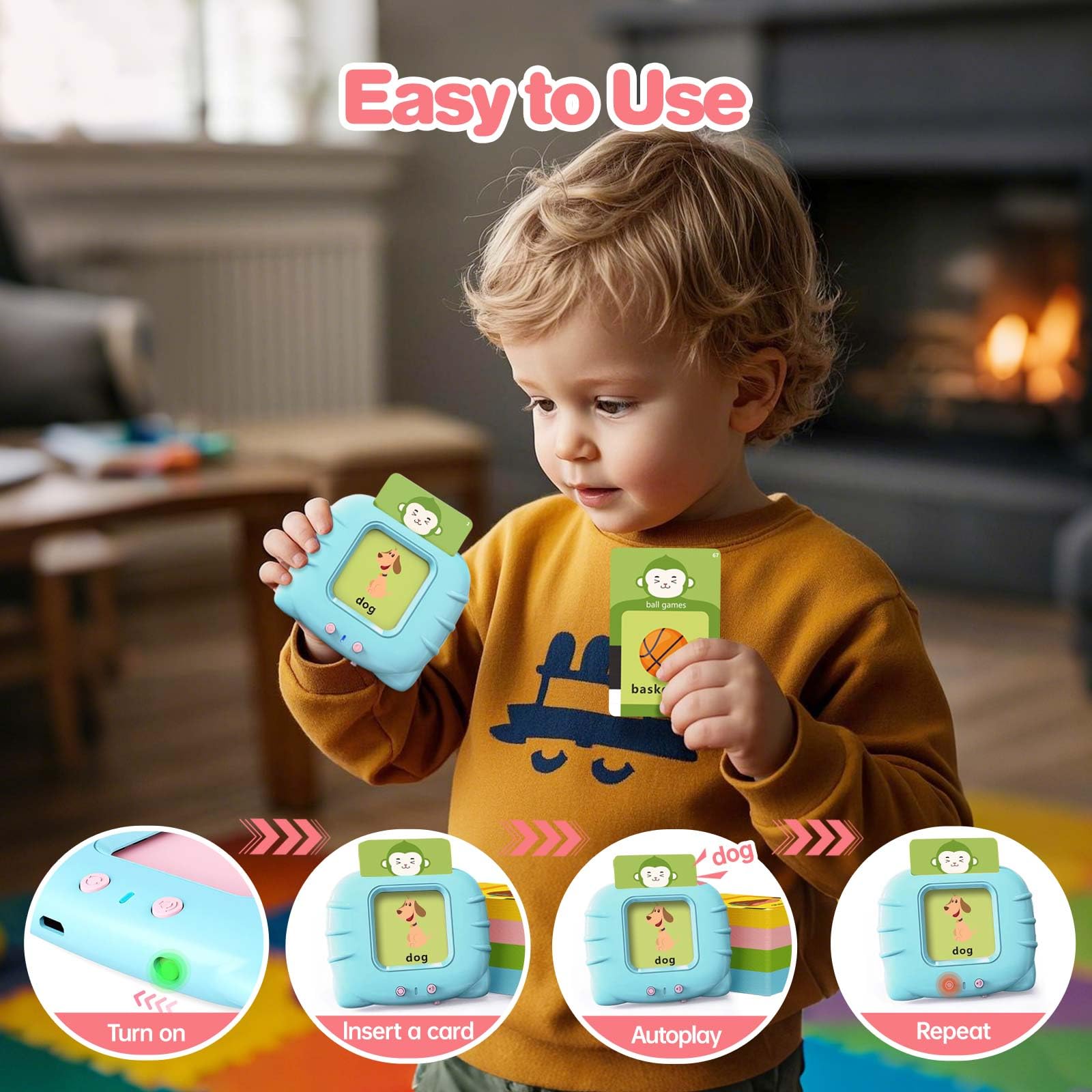 U-LEARNER cards fit neatly in the slot reader for easy, carefree use.