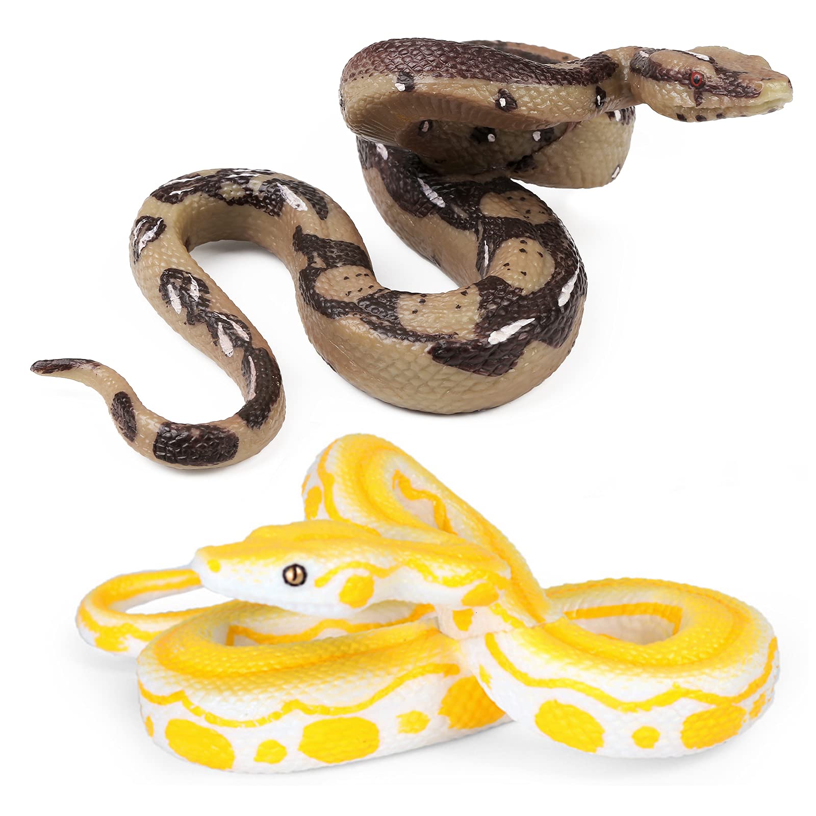 UANDME 2-pack realistic snakes, coiled, ideal for pranks and dramatic reveals.