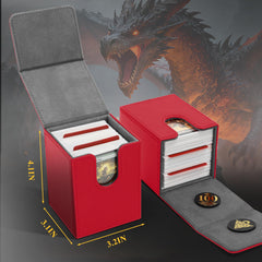 UAONO deck box capacity for 80+ double-sleeved cards or 100+ single-sleeved cards.