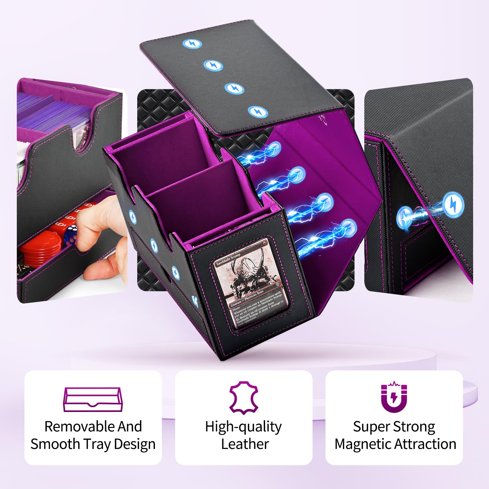 UAONO PU leather outer shell protects cards from dust and spills.