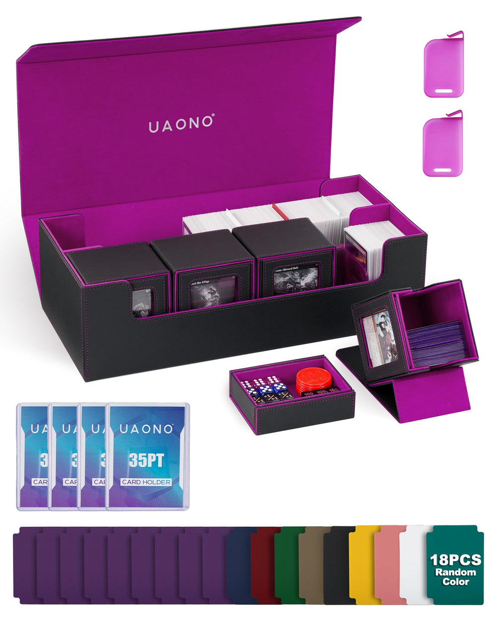 UAONO card storage box with large-capacity layout for MTG and TCG collections