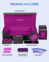 UAONO card storage box showing magnetic closure for secure transport