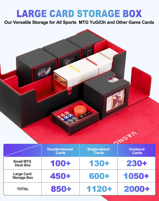 UAONO card storage box with dividers and stoppers for organized sorting.