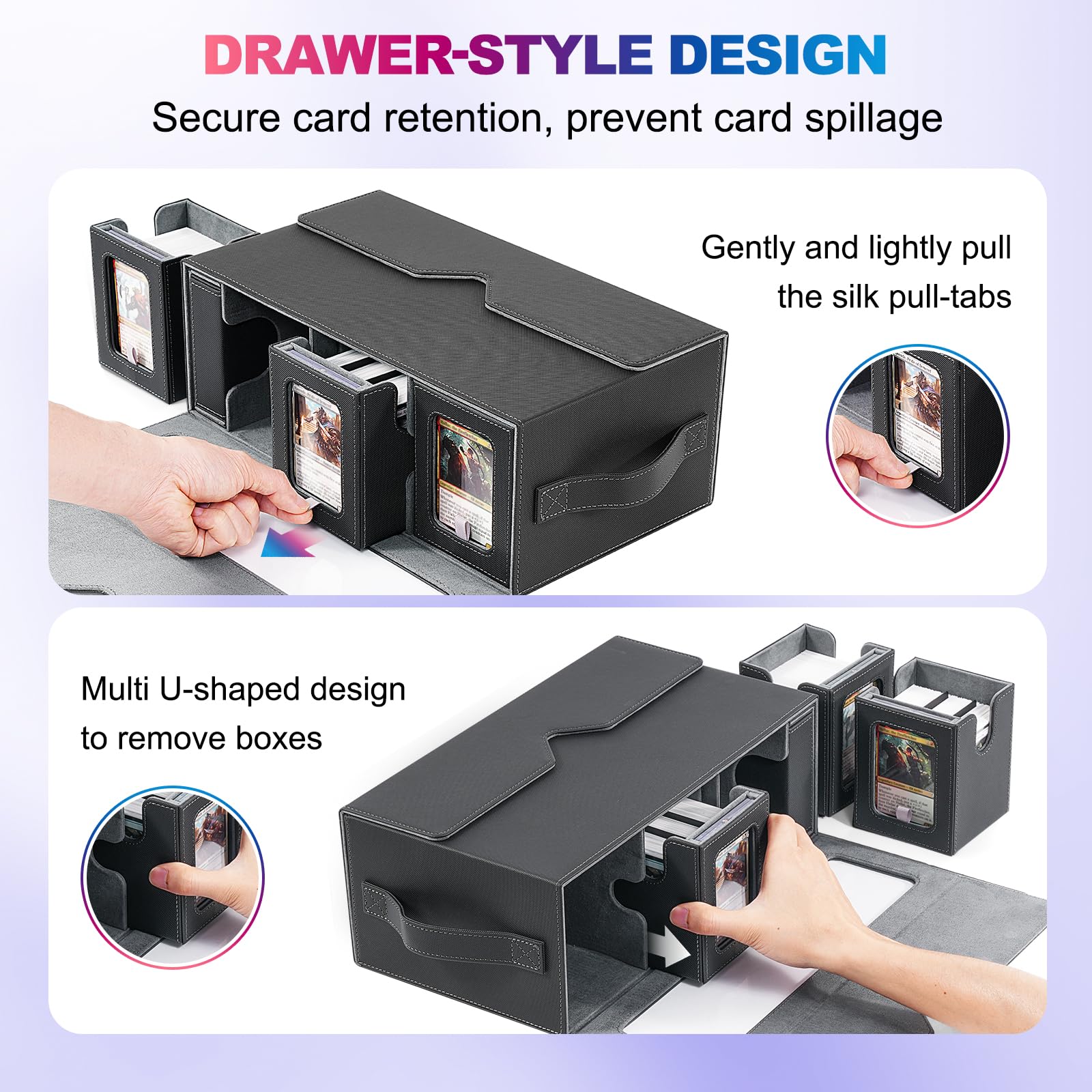 UAONO Commander 35pt magnetic holders secure cards for quick access.