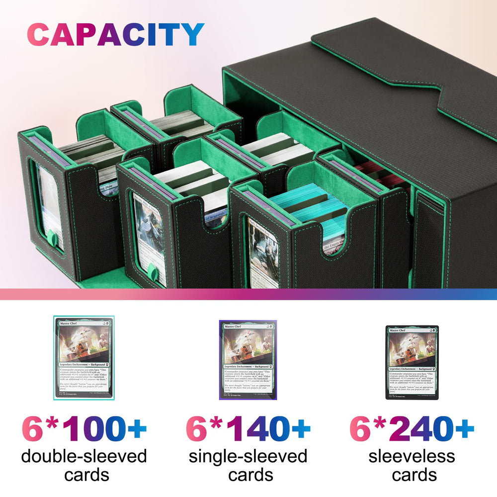 UAONO Deck Box with 35PT magnetic card-holders for secure organization.