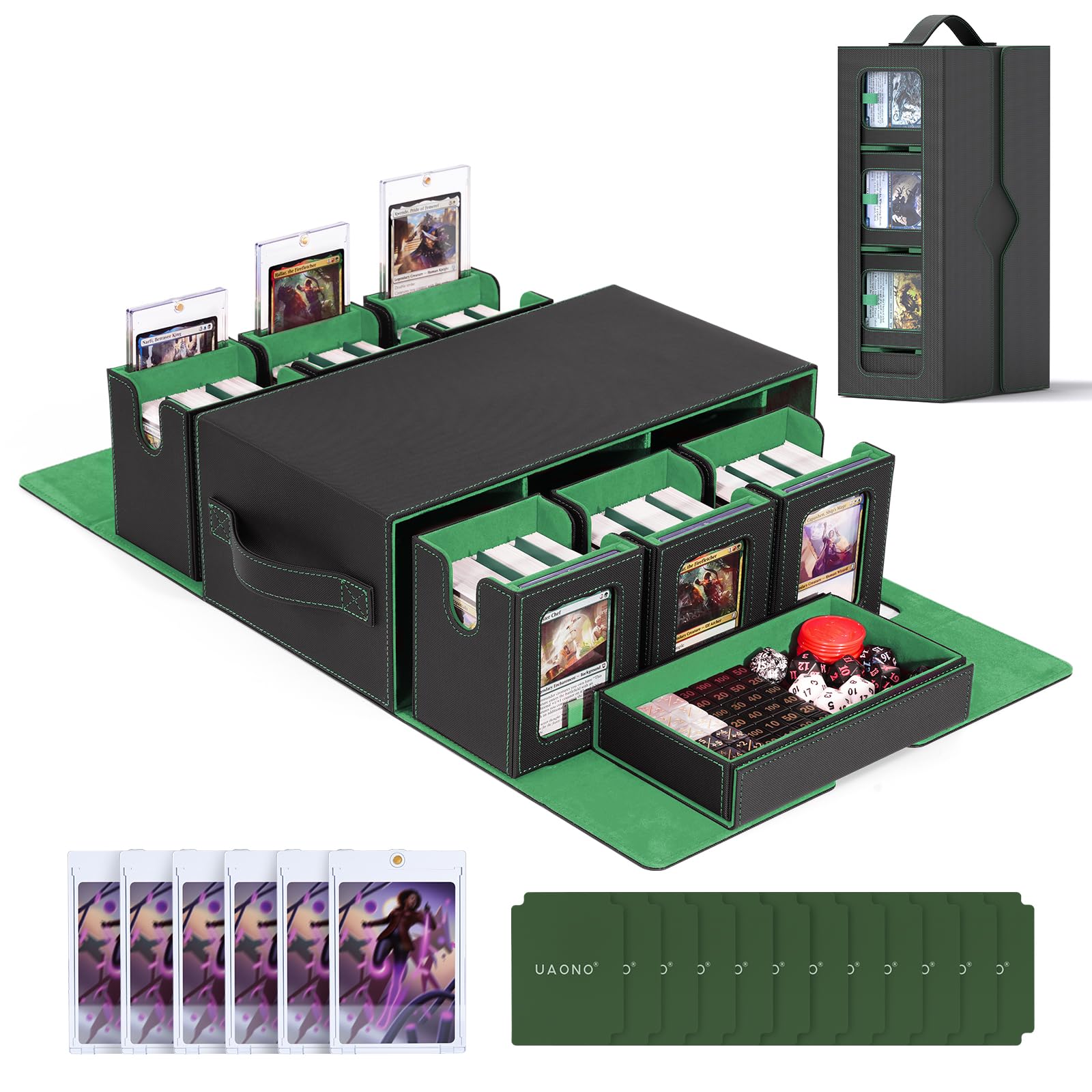 UAONO Commander Deck Box with dice-tray for easy in-game rolling.