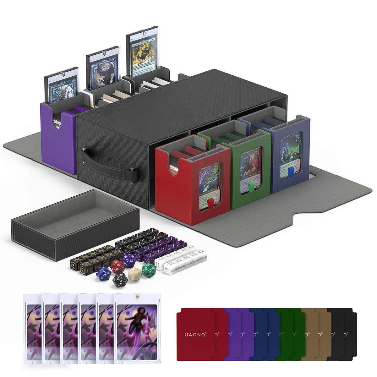 UAONO Commander Deck Box with display windows for quick deck ID