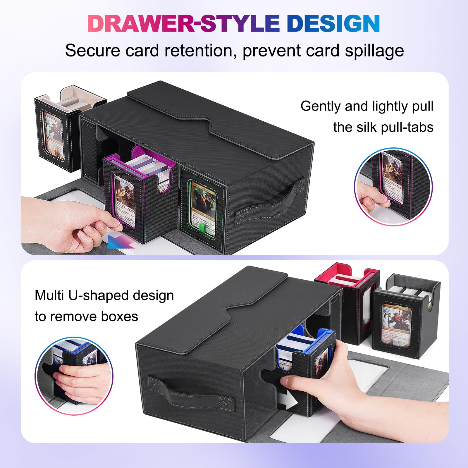 UAONO microfiber interior protects cards from wear during transport.