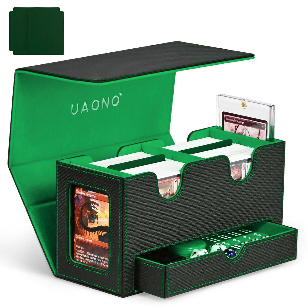 UAONO deck box with dual commander windows helps fast deck ID during games