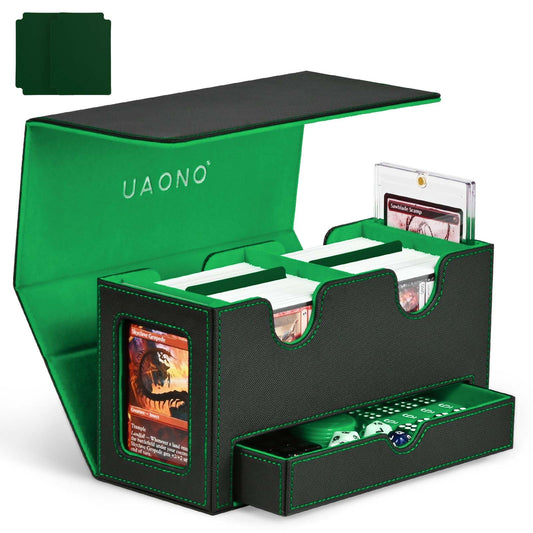 UAONO deck box with dual commander windows helps fast deck ID during games
