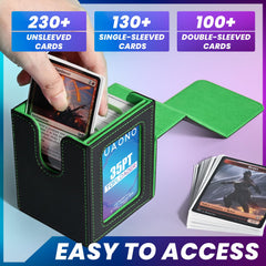 UAONO deck box top loader slot protects prized cards while stored securely.