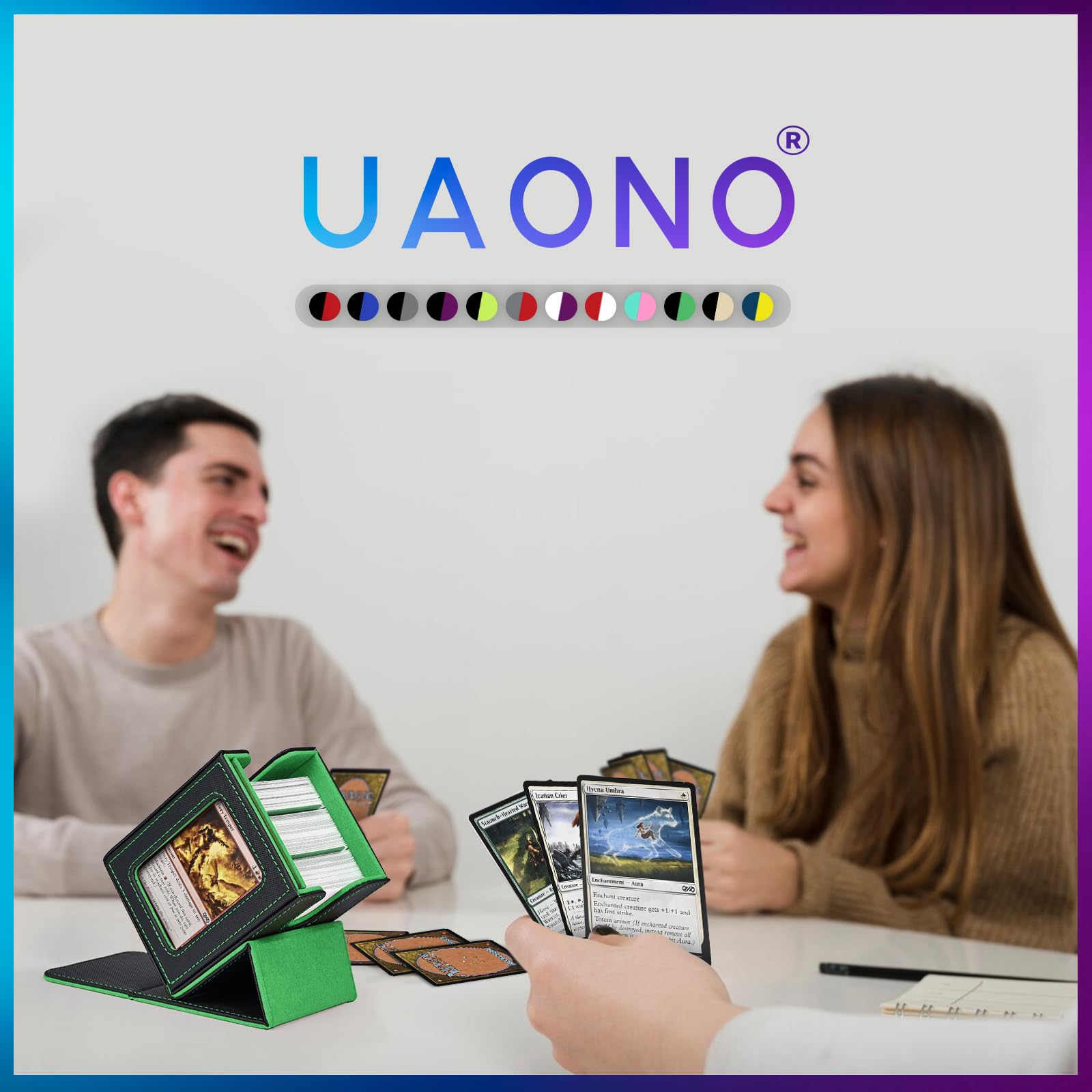 UAONO microfiber interior shields cards from dust and scuffs during transport.