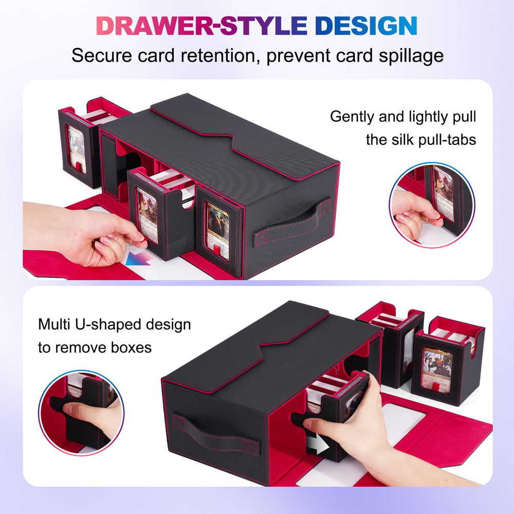 UAONO deck box stores hundreds of cards with double-sleeve compatibility.