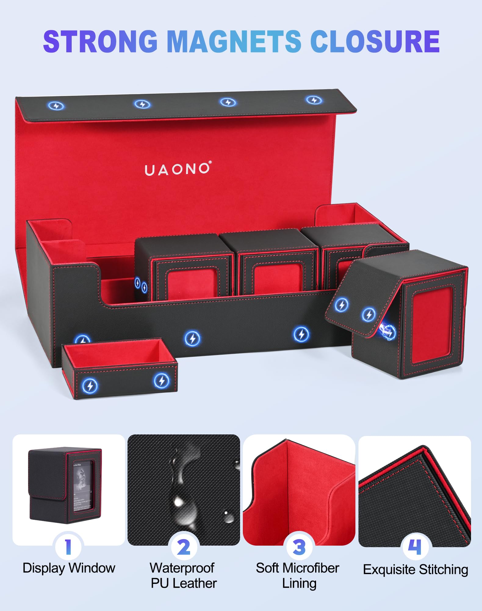 UAONO premium leather exterior with microfiber lining protects cards from scratches.