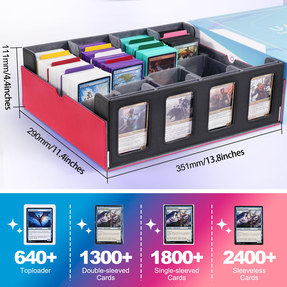 Inside of UAONO box lined with soft fabric protecting cards during transport