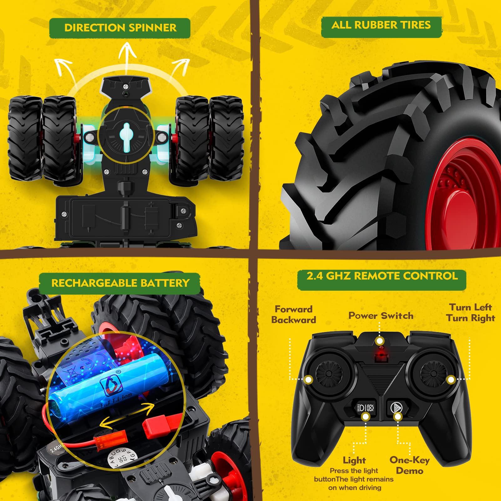 Uarzt eight-wheel alloy tractor chassis for stable traction on varied surfaces.