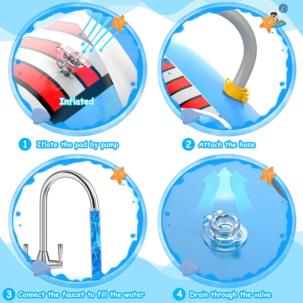 Uarzt portable foldable water mat for quick setup and storage.