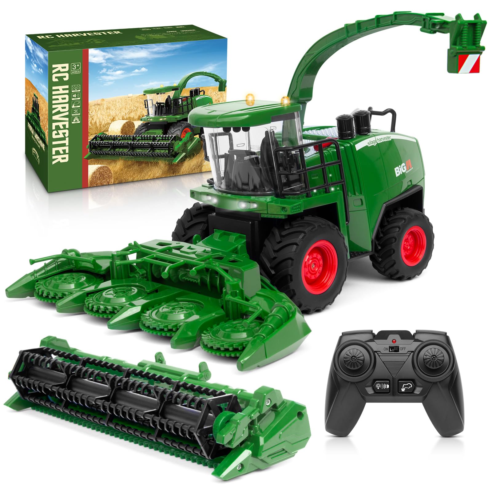 Uarzt remote-control harvester toy in 1/24 scale for realistic farm play