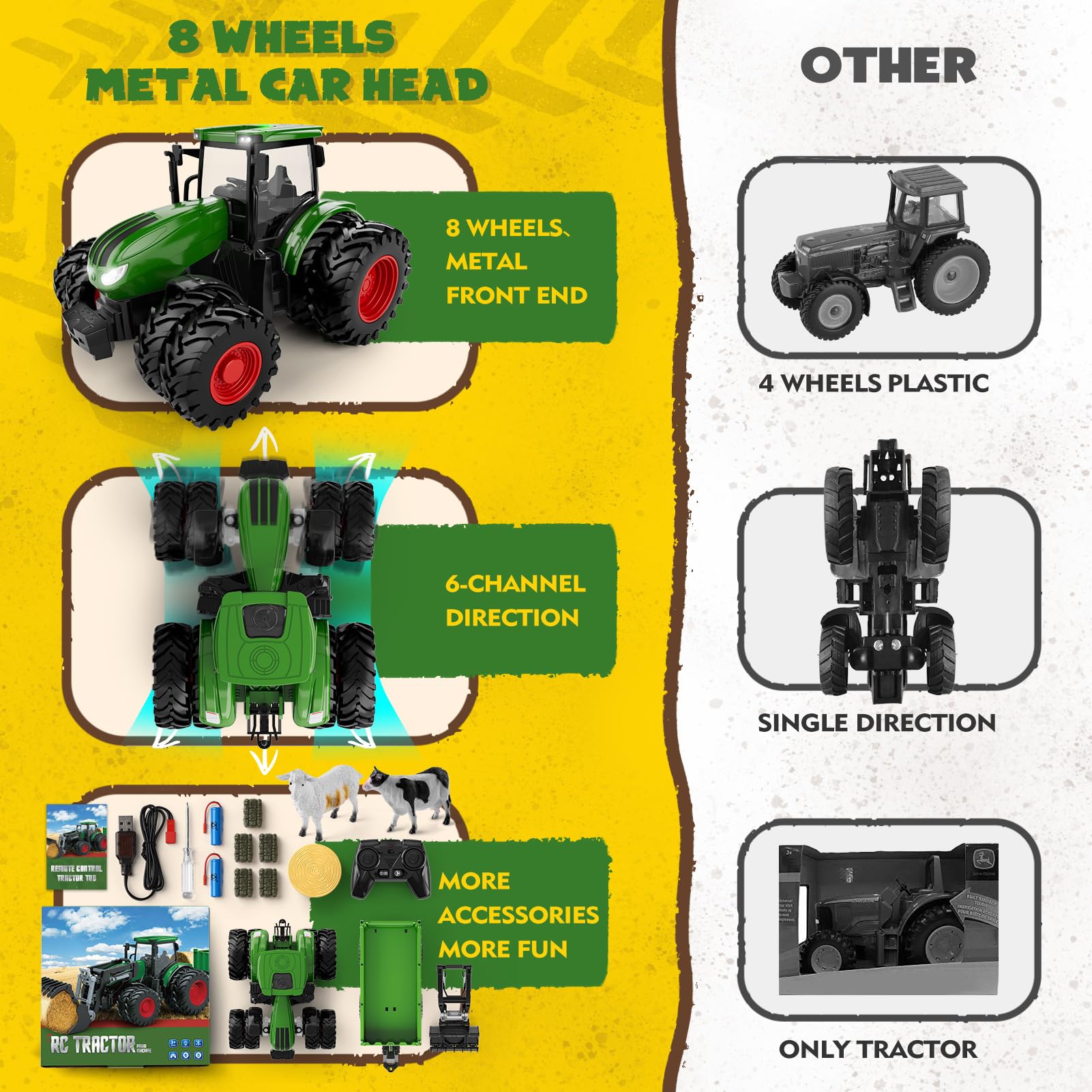 Uarzt remote-control tractor front loader for hands-on farm tasks.
