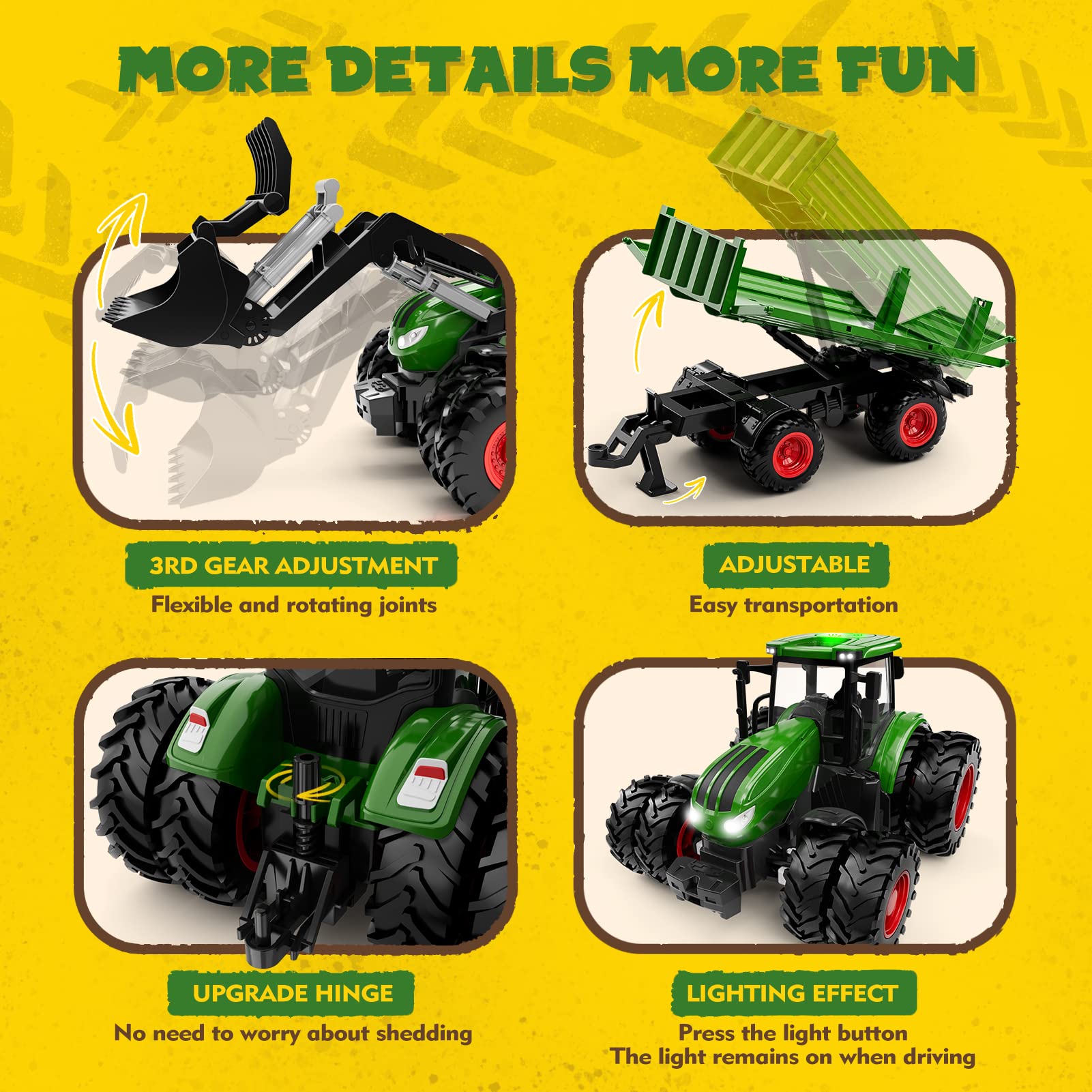 Uarzt remote-control tractor trailer-dumpable for easy load and unload play.