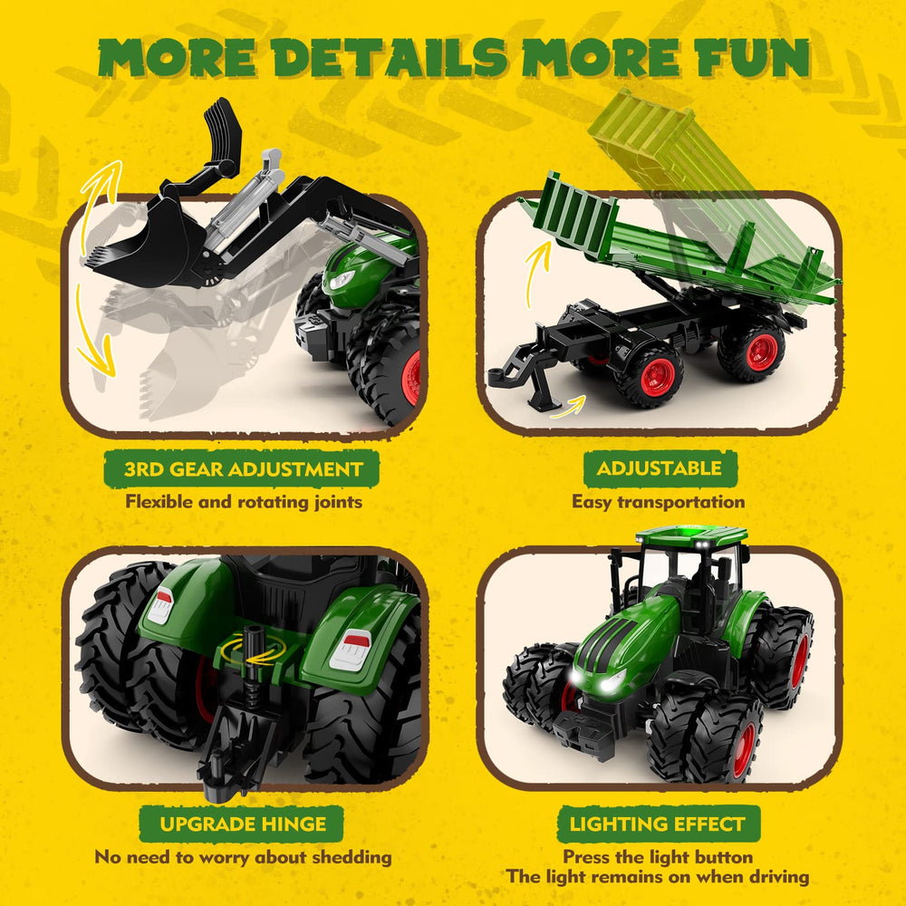Uarzt remote-control tractor trailer-dumpable for easy load and unload play.