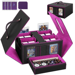 UAUZA MTG card deck box with commander display for quick deck identification during games.