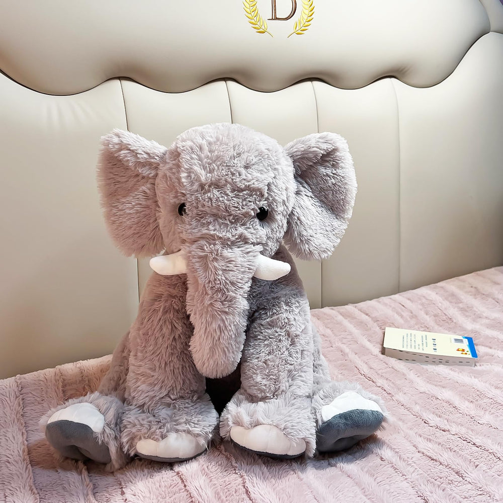UBABER elephant plush sleeping side profile, perfect as a bedtime buddy.