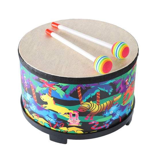 Ubblove floor tom drum wood body with a cute pattern for young musicians.
